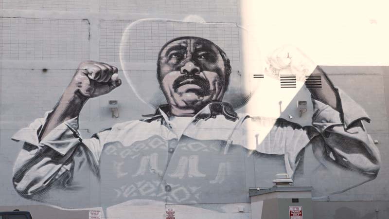 Wall mural of a cowboy in El Paso