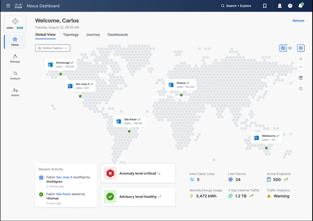 Cisco Nexus Dashboard Orchestrator automates fabric interconnect sand centralizes network configurations across Cisco ACI, Cisco NX-OS, and cloud networks