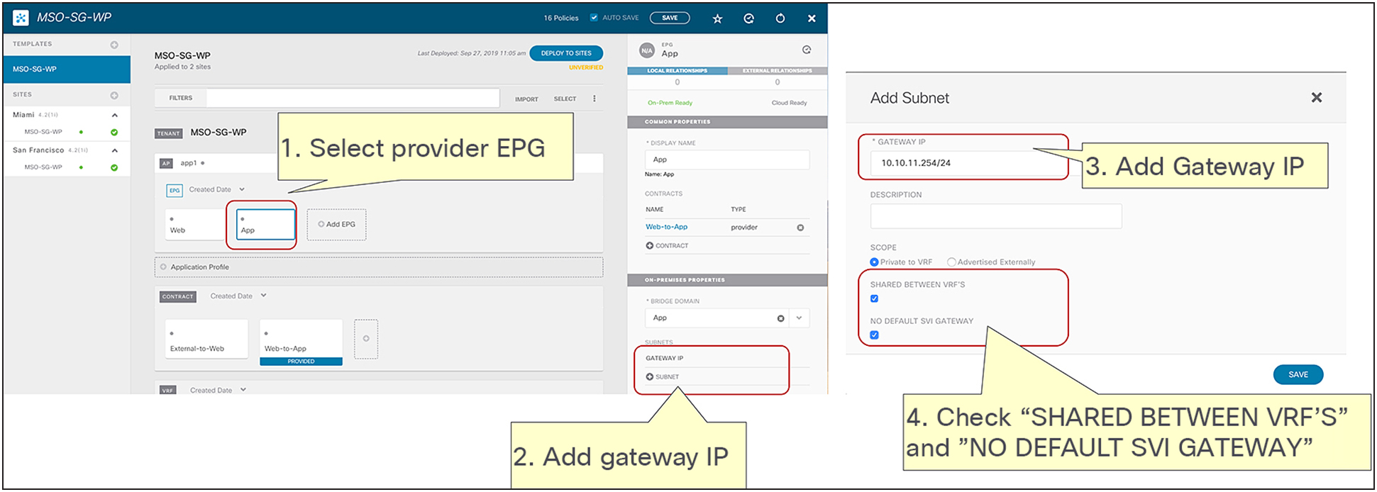 Consumer and provider EPG subnet options (MSO-template level)