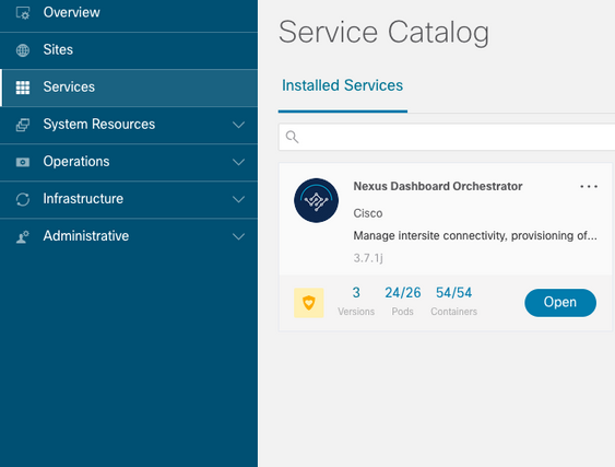 NDO GUI - Services View