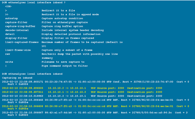 Summary View of Output from the Ethanalyzer Local Interface Inband Command