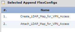 FlexConfig objects list.