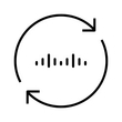 Icon representing an arrow in a circle with a product package in the middle