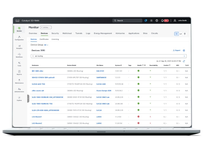 SD-WAN Manager dashboard