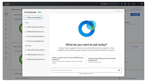 Cisco AI Assistant in software