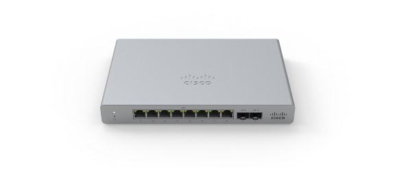 Top view of Cisco Meraki MS120-8FP switch